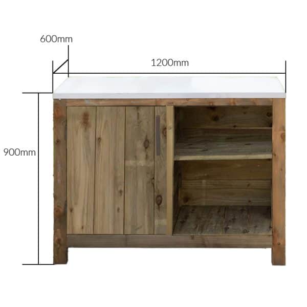 CookOut Rustic Kitchen Unit Single Door Cabinet - Image 2
