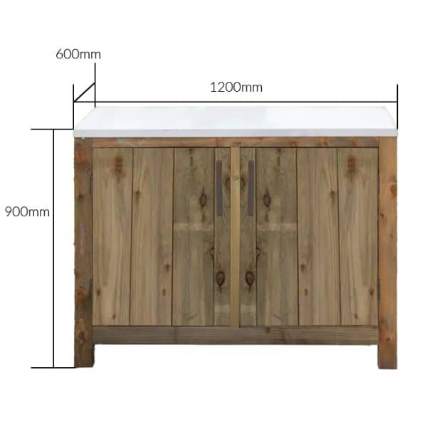 Outdoor Rustic Kitchen Cabinets With Stainless Steel Worktop - Image 2
